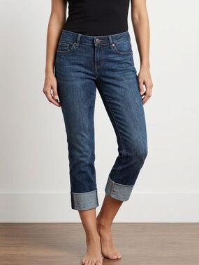 GAP Premium Dark Blue Cropped Cuffed Jeans